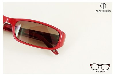 【My Eyes 瞳言瞳語】ALAIN DELON亞蘭德倫 鮮紅色膠框太陽眼鏡 可做太陽/光學 時尚辣媽(AD8801)