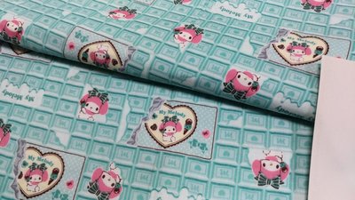 豬豬日本拼布 限量版權卡通布 甜點巧克力美樂蒂 二重紗二層紗布料材質