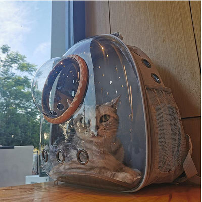貓包外出便攜太空艙雙肩寵物狗狗背包夏天大容量兔子貓咪手提箱包~菜菜小商鋪