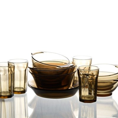 【熱銷精選】青蘋果法式玻璃餐具12件套 餐盤碗盤盤子沙拉碗沙律碗 水果碗碟盤