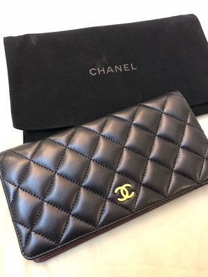 （售出）Chanel羊皮金釦長夾/法國康朋總店購買
