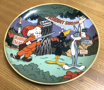Warner Bros plate "Rabbit Seasoning" 1992 限量 瓷盤 立畫