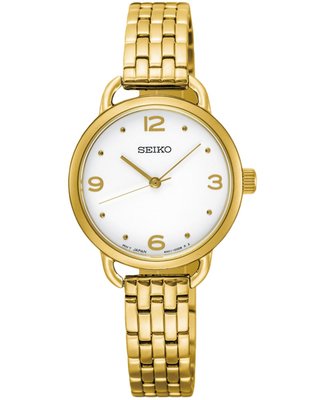 【金台鐘錶】SEIKO 精工 數字女錶-金 26mm 經典款 SUR670P1