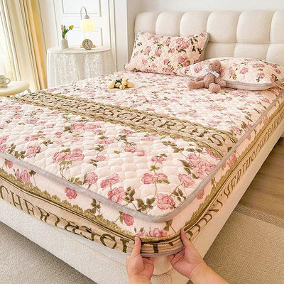 甜覓居家包組 保暖加厚牛奶絨床笠 床罩 床單 床包 雙人床包 單人床包 枕頭套