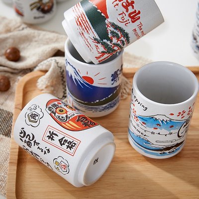 日本進口家用杯子創意懷舊日式馬克杯陶瓷水杯卡通咖啡杯