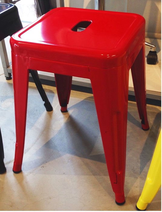 [ 椅子王 ]----鐵凳 (可以疊) 黑。紅。黃三色