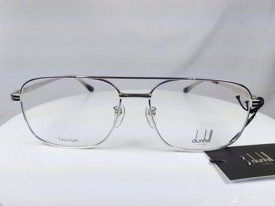 『逢甲眼鏡』dunhill 全新正品 鏡框 銀色半框 銀色鏡腳 純鈦材質 飛官設計款【VDH175J 0579】