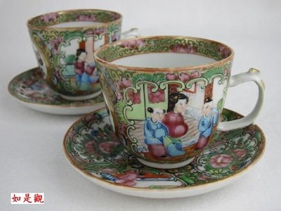{如是觀---茶具專櫃} 18世紀末 英國回流 清光緒 廣彩瓷 茶杯組 一度中斷生產的釉上彩瓷
