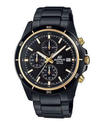 【金台鐘錶】CASIO卡西歐 EDIFICE 賽車錶 防水 不鏽鋼錶帶 (閃耀金) EFR-526BK-1A9