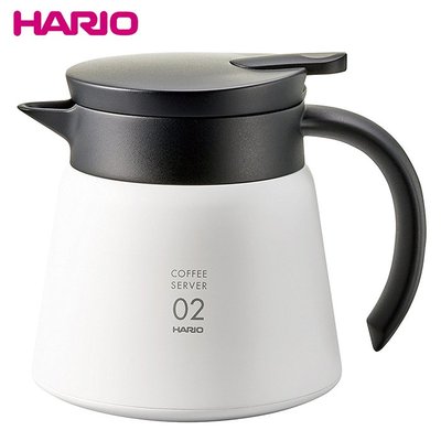 【HARIO】不銹鋼真空保溫咖啡壺600ml-白 (VHS-60W)