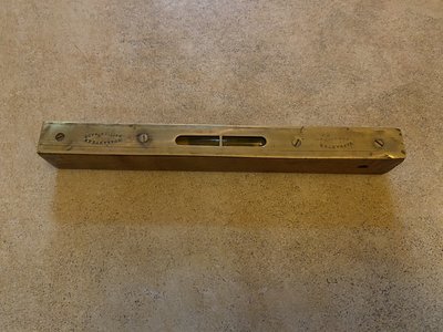 英國進口Made in England 古董 黃銅木製 水平儀/測量儀 type1