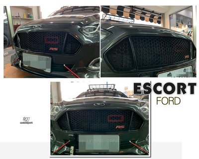 小傑車燈精品--全新 FORD 福特 ESCORT 蜂巢 網狀 亮黑 水箱柵 水箱護罩 水箱罩