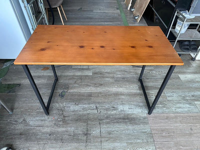 吉田二手傢俱❤工業風4尺實木書桌 鐵腳 辦公桌 工作桌 電腦桌 木頭桌