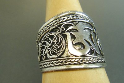 西藏 尼泊爾 純手工掐絲編織 戒指 白銅 藏銀 活圍戒指  手作 現貨 一物一圖 【喬安水晶】