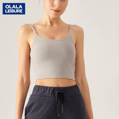 OLALA 帶胸墊瑜珈背心細帶吊帶美背運動內衣