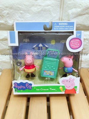 【KIDS FUN USA】Peppa pig佩佩豬/粉紅豬和喬治 冰淇淋車遊戲組/扮家家玩具-美國進口正品