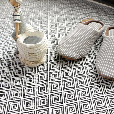 地墊定制可機洗手工編織地毯現代簡約臥室床邊榻榻米客廳茶幾地墊腳墊
