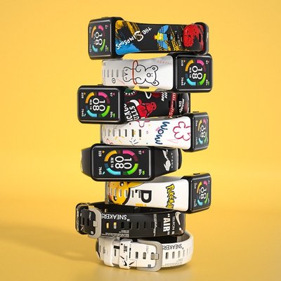 卡通印花矽膠錶帶 適用於 華為手環6 Huawei Band 6 / 榮耀手環6 替換腕帶 華為智能手錶帶 運動替換帶