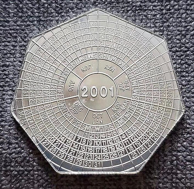 贊比亞2000年 2001日歷千禧年七邊形精制首枚鉆石切割技術銀幣