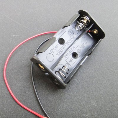 黑色5號2節電池盒 乾電池盒 帶引導線 AA兩節串聯 3v 手工DIY電子W981-1018 [358047]