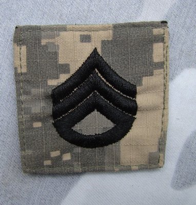 刺繡徽章 美國中士領銜領章肩章背面帶魔術貼