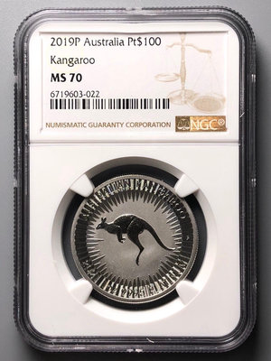 2019年澳大利亞袋鼠1盎司鉑金幣NGC70【誠心購可議價】