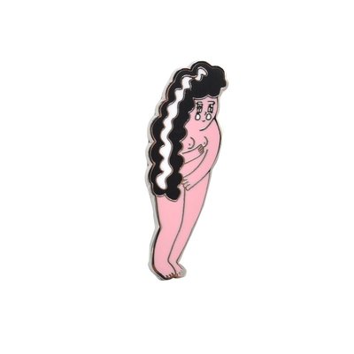 Freaky House-英國品牌Lazy Oaf Naked Lady Pin可愛粉紅裸女別針徽章
