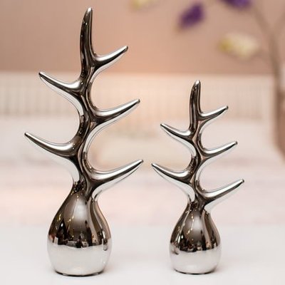 INPHIC-鍍銀陶瓷工藝品 時尚抽象裝飾品 個性擺件 熱帶樹