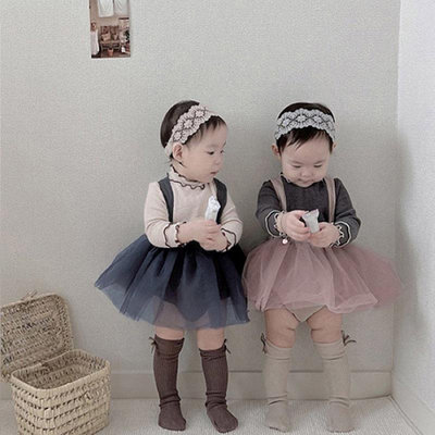 韓系女童背帶洋裝生日洋裝收涎洋裝週歲洋裝姊妹裝