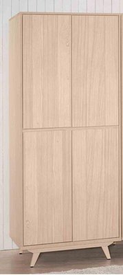 【風禾家具】QA-248-5@LN北歐風橡木色2.7尺雙吊衣櫃【台中市區免運送到家】衣櫥 房間櫃 耐磨木心板製作 傢俱