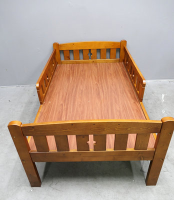 台北二手家具＃百豐悅 新北二手傢俱-二手 柚木色 3.5尺 單人加大 兒童床架 床台 床組 中和二手家具 中正二手家具