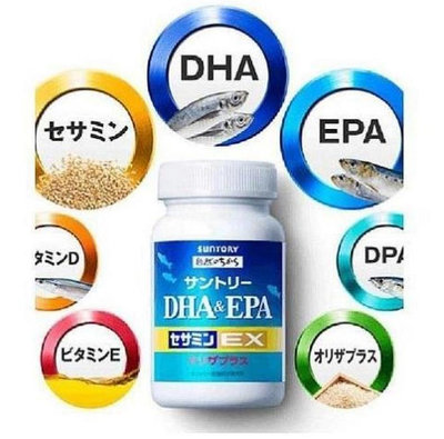 優越代購 日本SUNTORY 三得利 魚油 DHA ＆ EPA + 芝麻明EX