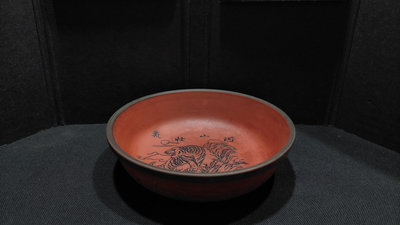 早期老製品 一 龍鳳呈祥 雙獅戲球 一 紫砂 茶船 茶盤 壺承
