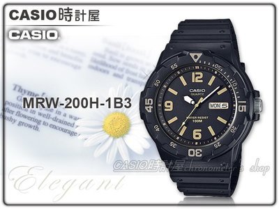 CASIO時計屋 卡西歐手錶 MRW-200H-1B3 男錶 指針錶 橡膠錶帶 黑 防水100米 保固 附發票