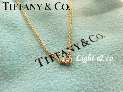 【Light &amp; co.】專櫃真品已送洗 TIFFANY &amp; CO 750 K金 18K 白鑽 鑽石 項鍊 單鑽 經典款