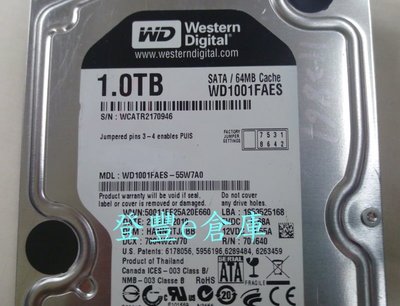 【登豐e倉庫】 TF561 黑標 WD1001FAES-55W7A0 1TB SATA3 硬碟 價不同