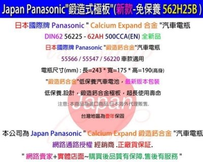 ☆電池達人☆國際牌 Panasonic (62AH) 電池適用 KIA BMW VOLVO AUDI 福斯 OPEL
