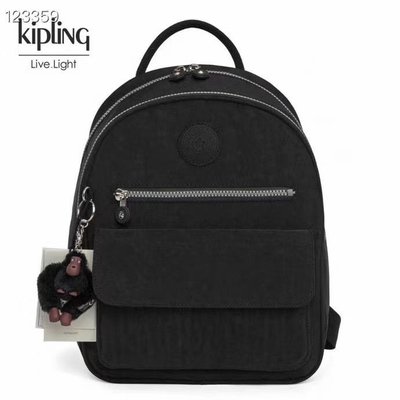 Kipling 猴子包 K16841 黑色 拉鍊夾層輕量雙肩後背包 輕量 大容量 防水 限時優惠
