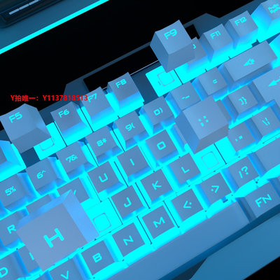鍵盤真機械手感有線鍵盤鼠標套裝發光電腦臺式USB有字符燈光背光懸浮