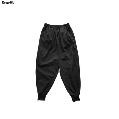 [YANGO] 自創品牌 設計 低檔寬鬆束口褲  西裝彈性布 縮口褲 jogger pants 穿搭 球鞋 YZZEY