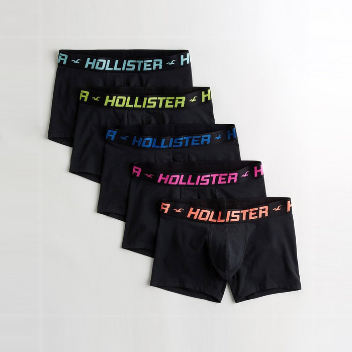 HOLLISTER Co.】【HCO】HC男款內褲五件組全黑 