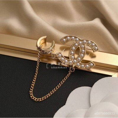 【日本二手】CHANEL 香奈兒 夾式耳環 logo C形 金和珍珠 白 女款 送女友推薦