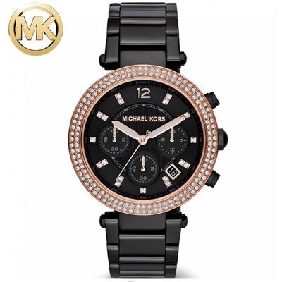 Michael Kors MK新款鋼帶三眼鑲鑽石英圓盤女士腕錶MK手錶女MK6117