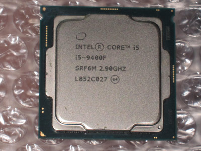 售:九代intel Core i5-9400F 2.9G 14nm 1151腳位 6核心 CPU(良品)(1元起標)