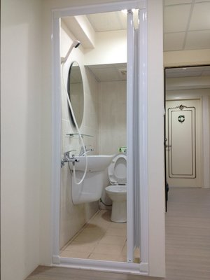《☆台北三和淋浴拉門☆》白框單折門PS板 淋浴拉門(廁所門) 含丈量、安裝