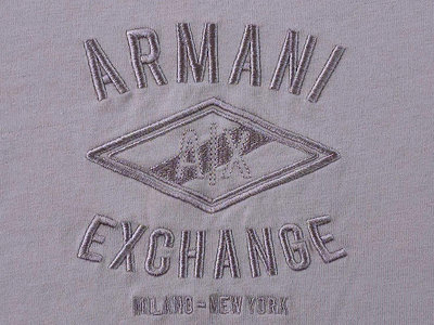 A/X Armani Exchange 刺繡Logo 大象灰 寬鬆版 重磅 棉質 短袖T恤 (XL) (一元起標 無底價)