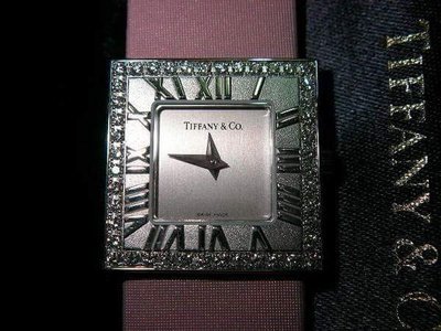 Tiffany &amp; Co.18K白金Atlas系列絕版限量原鑲鑽錶