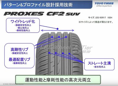 桃園 小李輪胎 日本 東洋 TOYO CF2 SUV 235-55-17 寧靜休旅車胎 全規格 全系列 特惠價 歡迎詢價