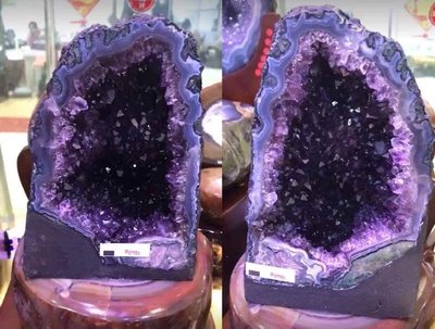 新春特價 ～ 天然極光紫水晶對洞一對 7公斤左右 限自取