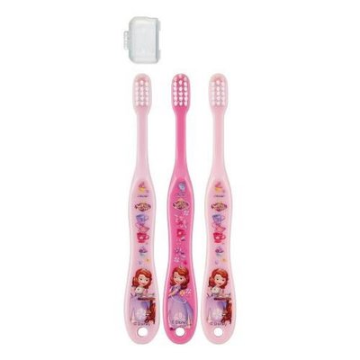 【現貨】【wendy kids】日本進口 迪士尼 DISNEY 公主系列 蘇菲亞 3入兒童用牙刷附蓋 3-5歲